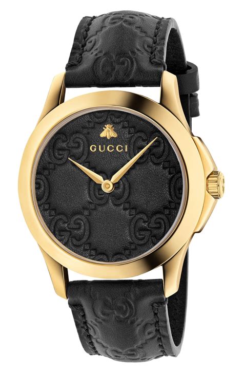 black gucci watch|gucci watch black leather strap.